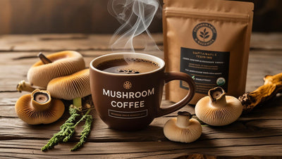 Man drinking mushroom coffee for focus and energy