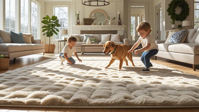 Soft anti-slip rug in modern living room