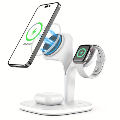 5-in-1 Magnetic Charging Station for MagSafe iPhone 15/14/13/12 Series, Fast Wireless Charger for Apple Watch 9/8/7/6/5/4/3/2 Ultra and Airpods Pro 3/2, Black