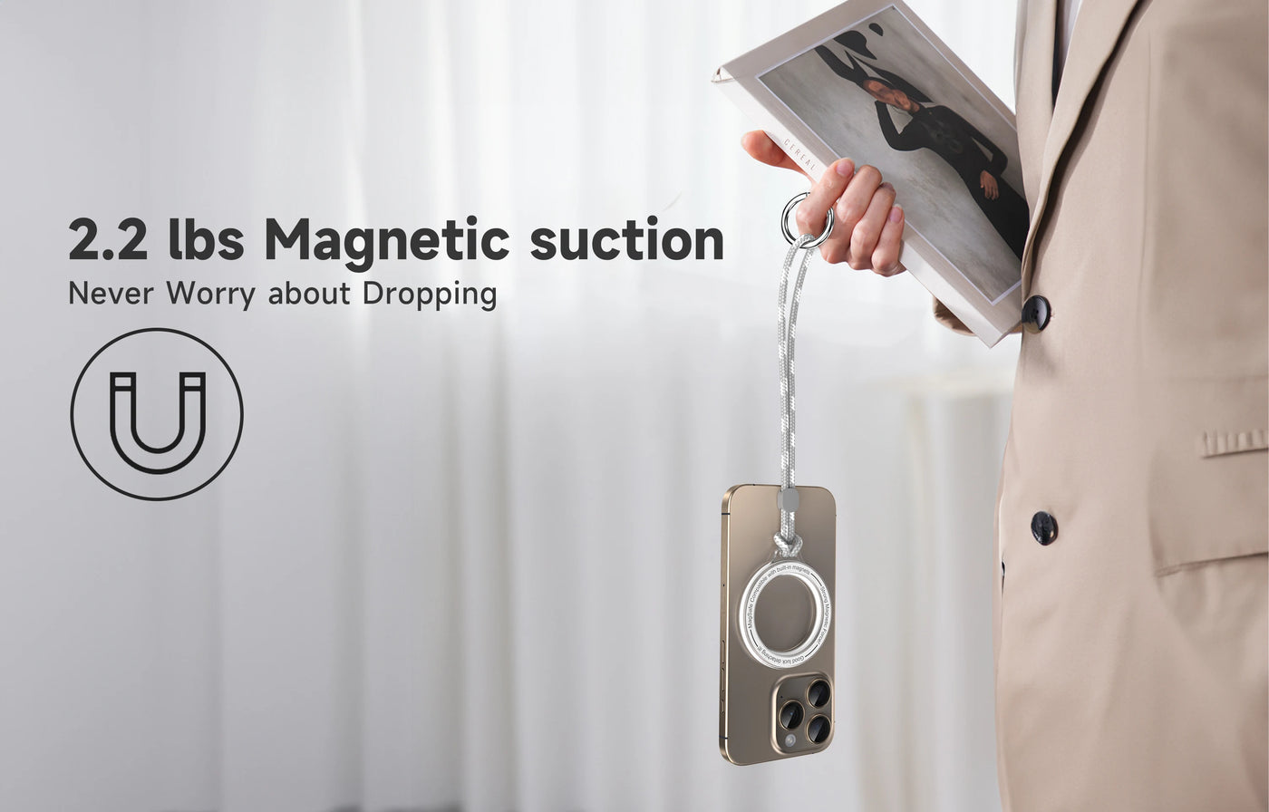 Magnetic Ring with Lanyard for Magsafe, MagSafe Accessories Compatible iPhone 16/15/14/13/12 Series,Android