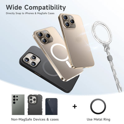 Magnetic Ring with Lanyard for Magsafe, MagSafe Accessories Compatible iPhone 16/15/14/13/12 Series,Android