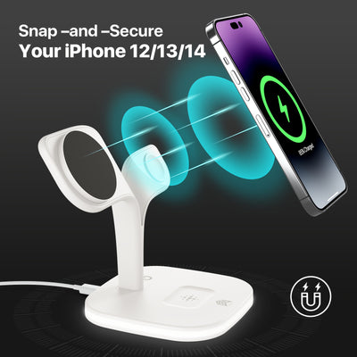 5-in-1 Magnetic Charging Station for MagSafe iPhone 15/14/13/12 Series, Fast Wireless Charger for Apple Watch 9/8/7/6/5/4/3/2 Ultra and Airpods Pro 3/2, Black